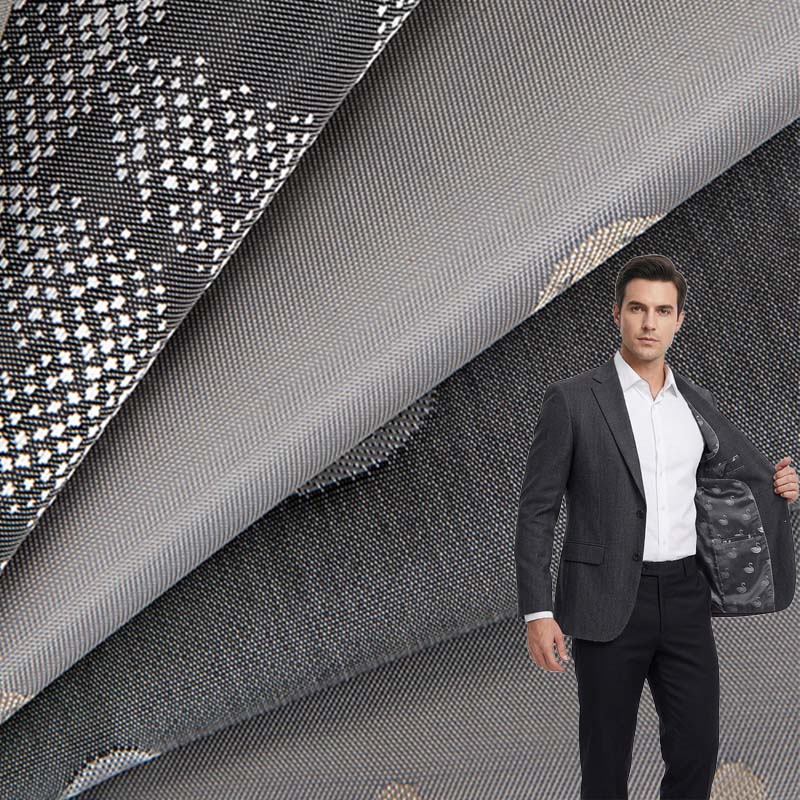 ຜ້າ Polyester Viscose Blended Jacquard Lining Fabric